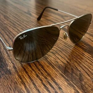 Rayban Aviators Silver and Black
